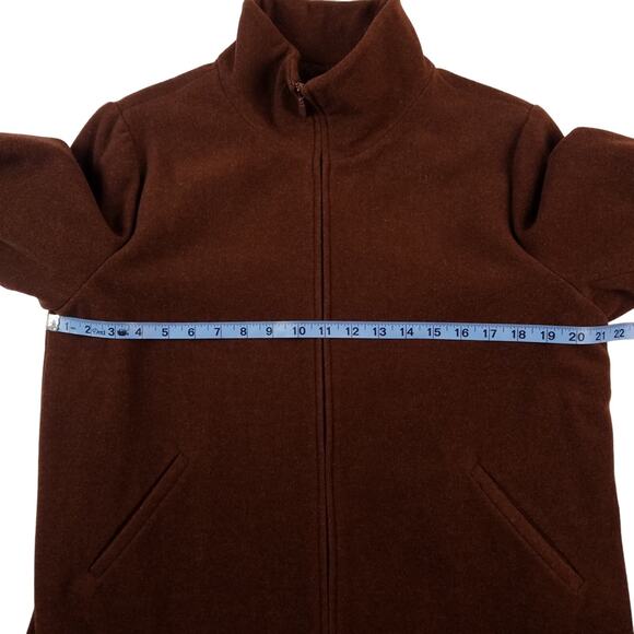 Eileen Fisher Wool Jacket Coat SZ Medium Brown Zip Front - Picture 3 of 6